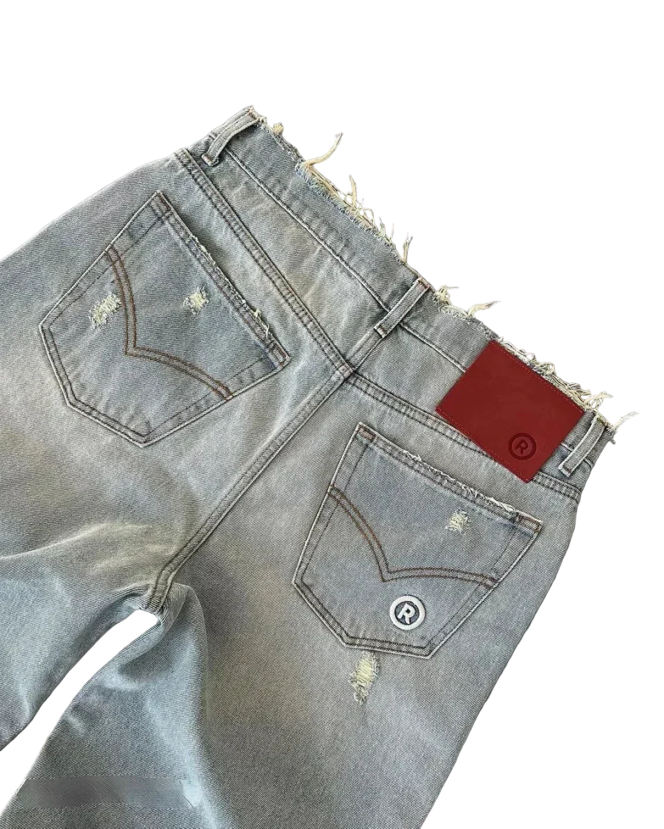 Baggy Jeansy z przetarciami