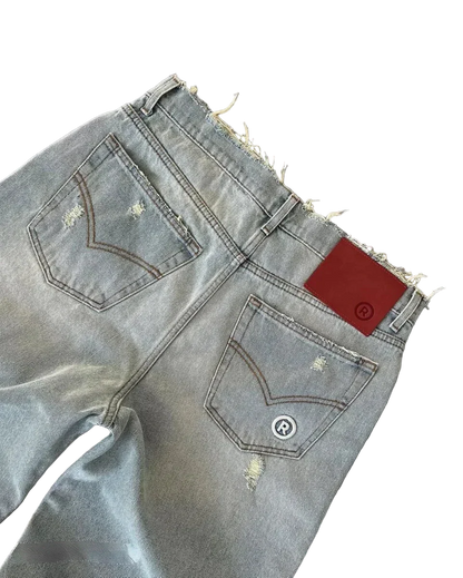 Baggy Jeansy z przetarciami
