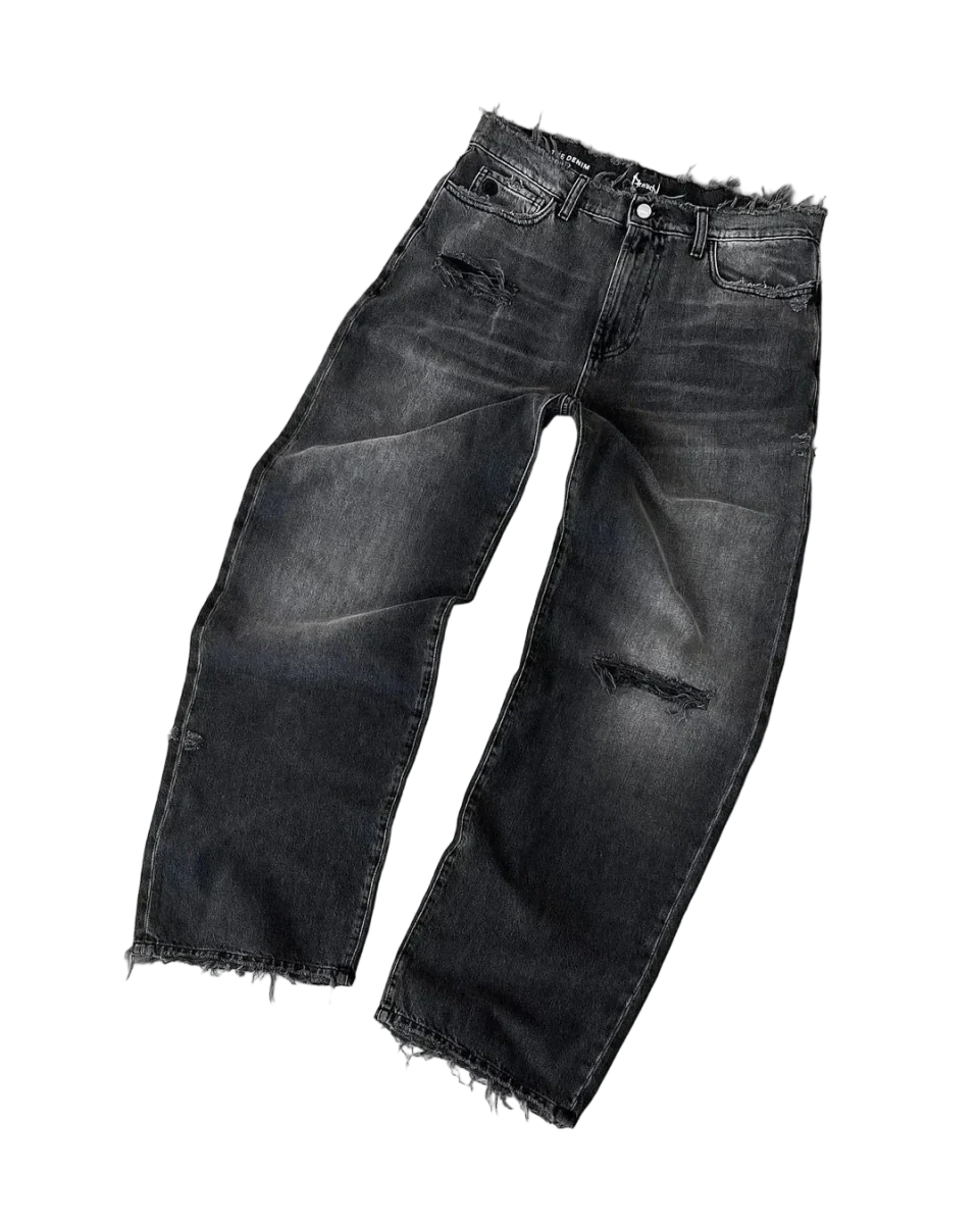 Baggy Jeansy z przetarciami