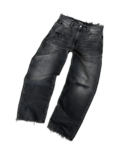Baggy Jeansy z przetarciami