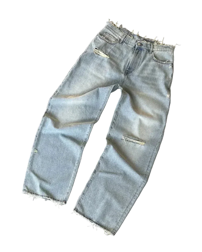 Baggy Jeansy z przetarciami