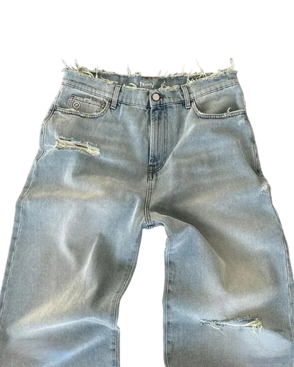 Baggy Jeansy z przetarciami