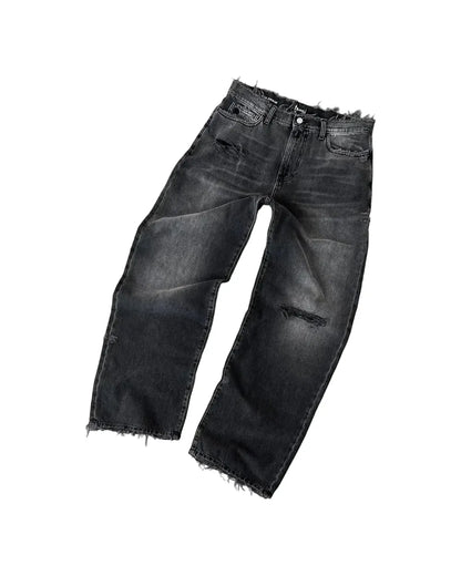 Baggy Jeansy z przetarciami