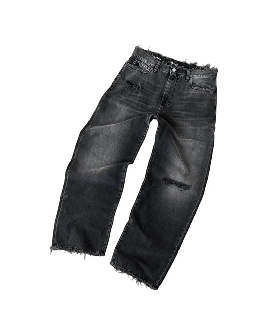Baggy Jeansy z przetarciami