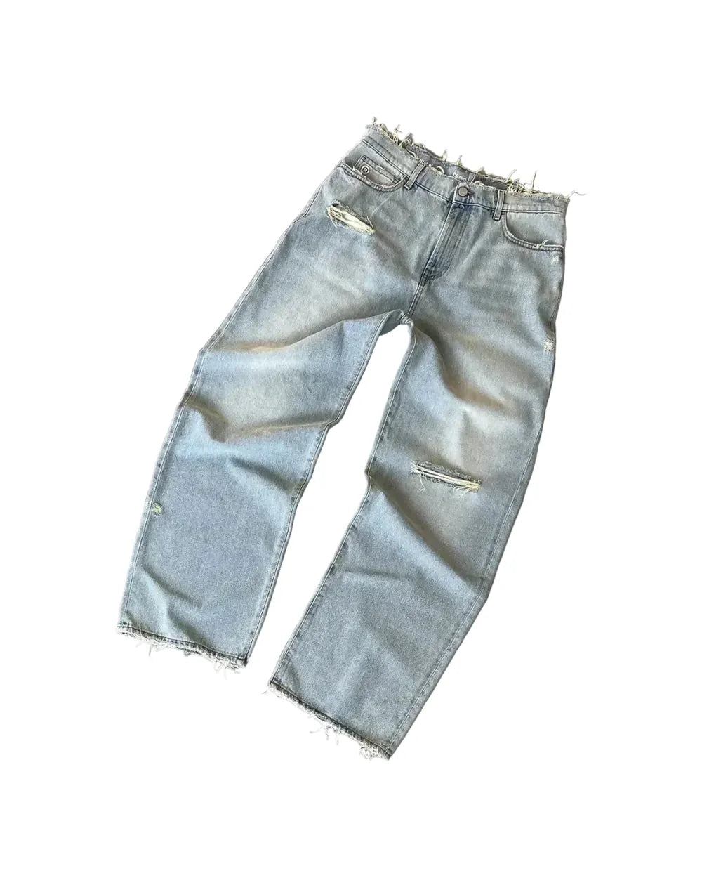 Baggy Jeansy z przetarciami