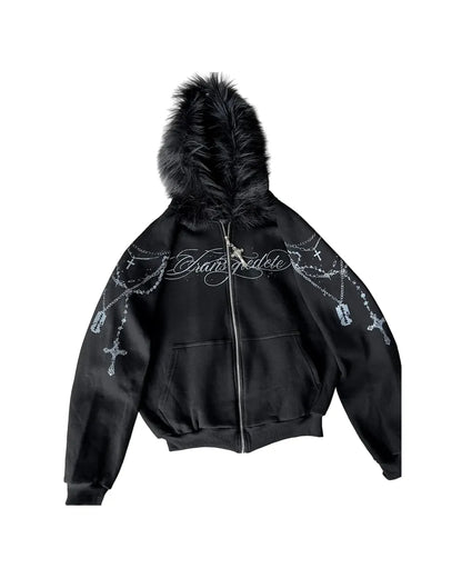 Bluza z odpinanym futerkiem